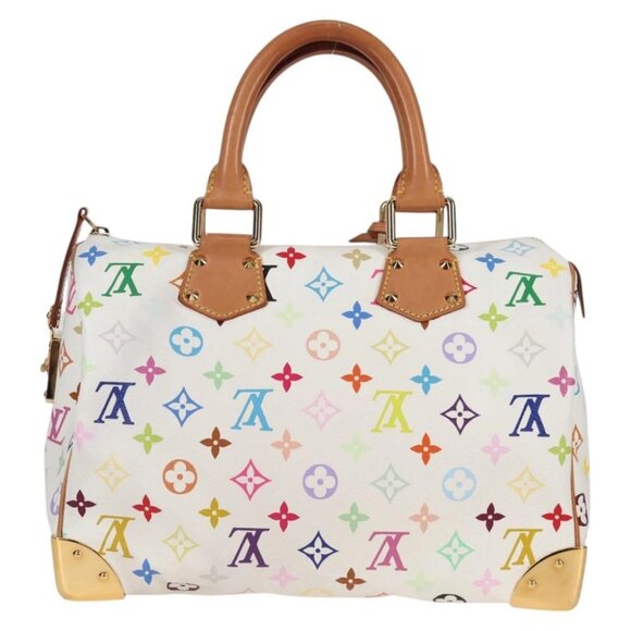 LOUIS VUITTON Monogram Multicolor Speedy 30 Hand Bag White M92643 Auth 118954V - Picture 3 of 15
